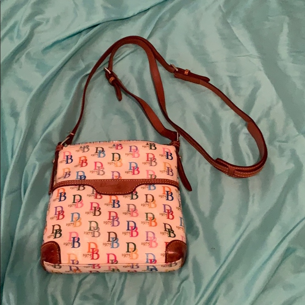 Dooney & Bourke off-white Multi-color Letter bag